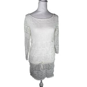 Ralph Lauren blue label swim cover beach pool lace drawstring waist Small